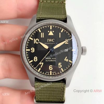 Swiss IWC Mark XVIII Replica Watch Titanium Green Nato Strap M+ Factory